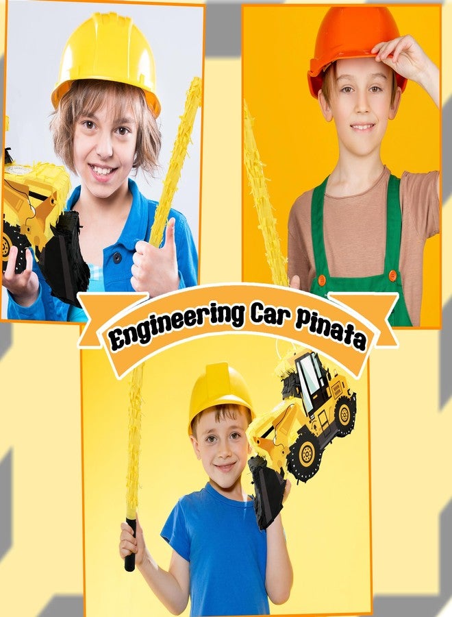 Drayear Construction Dump Truck Pinata with Pinata Bat Blindfold Confetti Construction Tractor Excavator Pinatas for Kids Birthday Construction Themed Party - Image 5